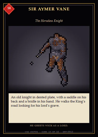 Card 14 of 16: Sir Aymer Vane